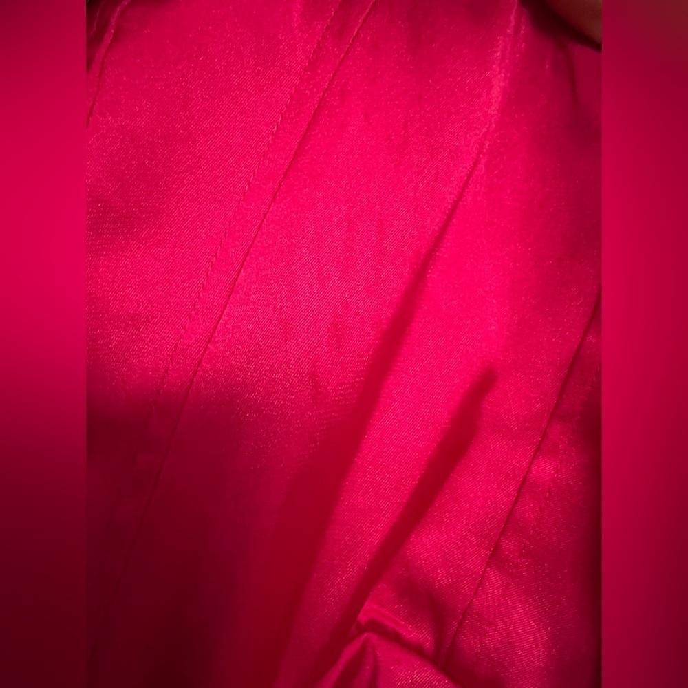 Express Women’s 2 Pink Satin Strapless Corset Gown Dress XS Formal Slit - Picture 15 of 16